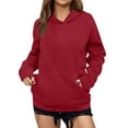 thumbnail image 1 of Ltctricy Oversized Hoodies for Women Fashion Long Sleeve Hooded Sweatshirts Casual Loose Pullover Sweaters with Pocket(Red,Small), 1 of 7