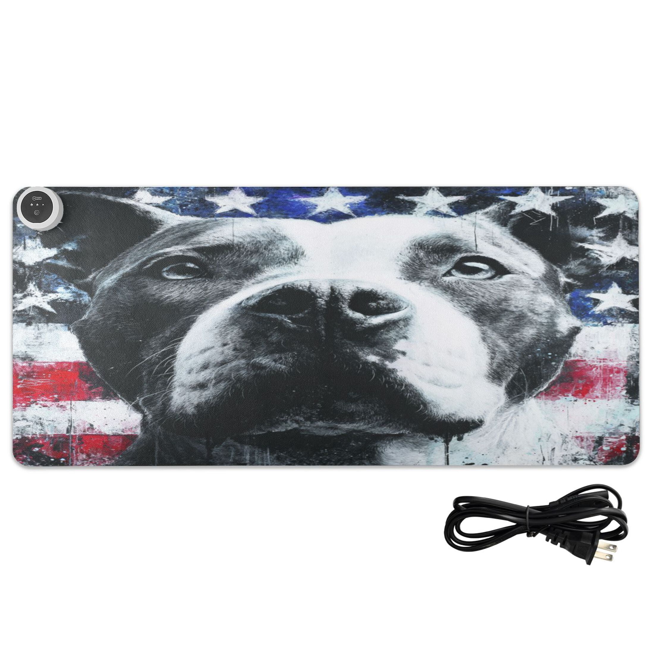 Large Heated Desk Mat Mouse Pad 31.5"x13"PU Leather Graphene Heating Desk Warmer with 3 Temperature Settings 110V US Plug Non-Slip Warm Pad for Home, Office, and Gaming Guardian Of The Old Glory