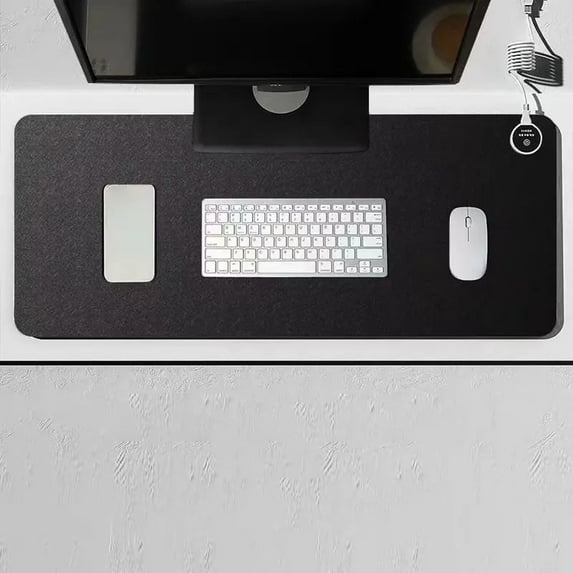 Large Heated Gaming Mouse Pad,3-Level Adjustable Heating&Auto Shut-Off Timer,Electric Desk Warmer Mat for Office Home Use,Winter Christmas Gift for Gamers Women Men(31.5*12.99Inch,Black)