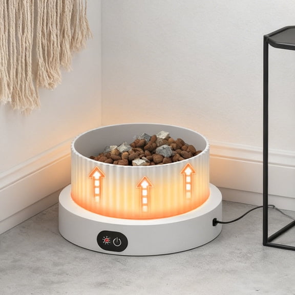 Large Heated Water Bowl for Dog & Cat,Waterproof Heated Pet Bowl Heater for Chickens Rabbit Livestocks,Heated Bird Bath for Winter,30 OZ(Black)