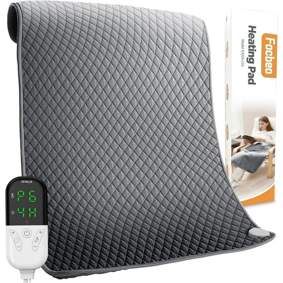 Large Heating Pad, 32" X 24" King Size Electric Heat Pad for Back, Neck, Shoulder Pain, Fast Heating 6 Temperature Settings, Auto Shut off, Ultra Soft Machine Washable