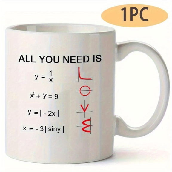 Large Heavy Duty Math Themed Ceramic Coffee Mug with White y 1 x 3 slope formula Math Equations Dishwasher Cup Teachers Students Math Lovers Funny Birthdays Christmas School Apprec
