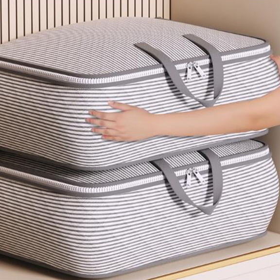 Large Heavy Duty Moving Bags with Reinforced Zipper & Wide Handles, Space Saving, Moisture-Resistant Storage Bins Packing Cubes for Clothes, College Dorm, Travel, and Home Organization,(Gray,L)