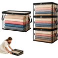 thumbnail image 1 of Large Heavy-Duty Thick Plastic Clear Storage Bag for Clothes, Moving & Storage, Thick Clear Storage Bags, Stackable Foldable Bins Totes Bags, With Reinforced Handles & Zipper (4PC), 1 of 9