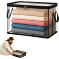 thumbnail image 1 of Large Heavy-Duty Thick Plastic Clear Storage Bag for Clothes, Moving & Storage, Thick Clear Storage Bags, Stackable Foldable Bins Totes Bags, With Reinforced Handles & Zipper (1PC), 1 of 9