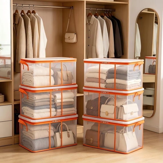 Large Heavy-Duty Thick Plastic Clear Storage Bags for Linens & Towels, Oversized Bags with Dual Seal, Clutter-Free Home Organization