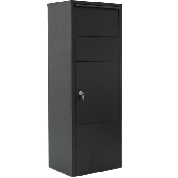 Large Heavy Duty Weatherproof Parcel Drop Box with Lockable Storage, 10.5" x 15.5" x 41.3" Freestanding Mailbox for Secure Package Delivery, Ideal for Home & Business Use
