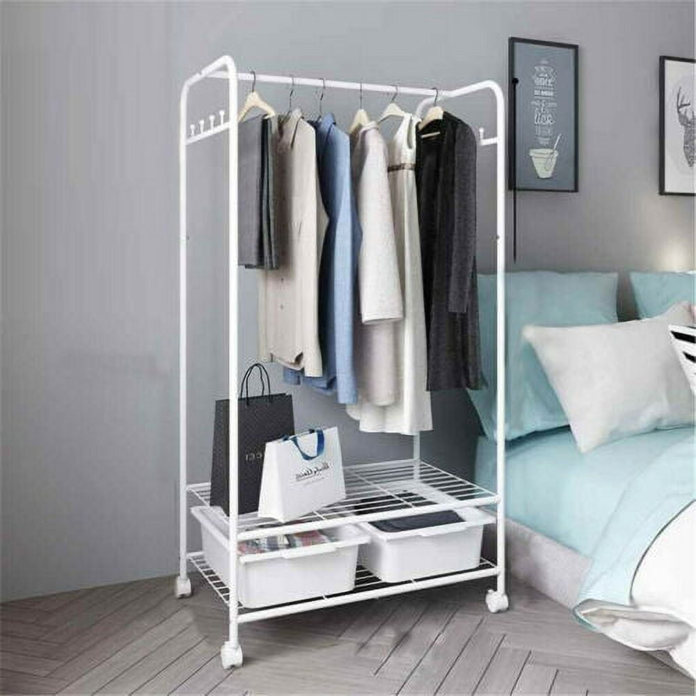 Large Heavy Duty Wire Shelving Garment Rolling Rack Clothing Rack on ...
