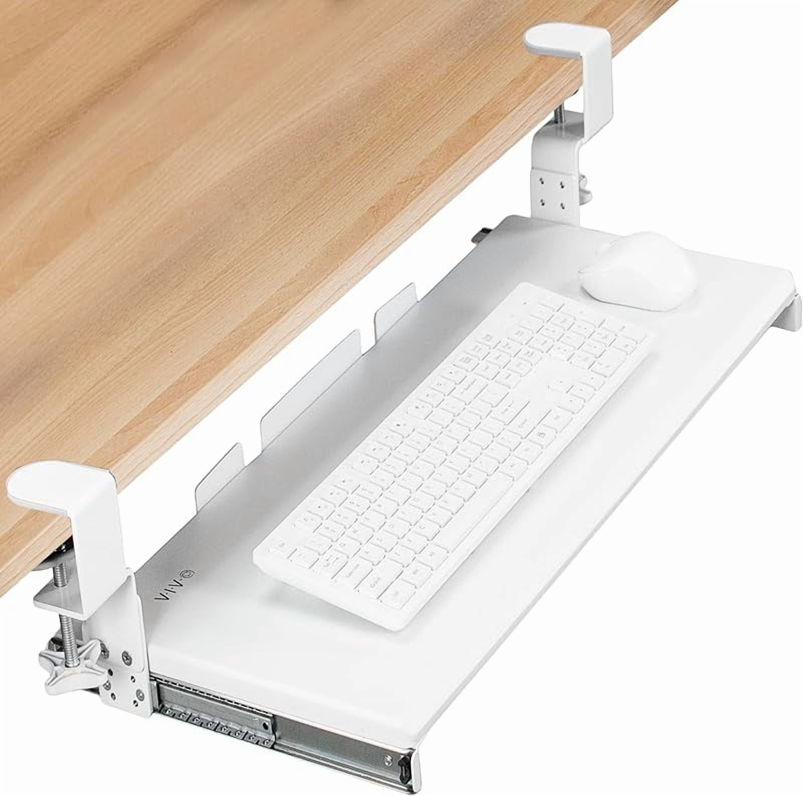 Large Height Adjustable Under Desk Keyboard Tray, C-clamp Mount System ...