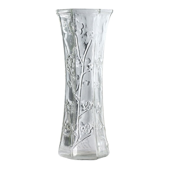 Large Hexagon Glass Vase, Modern Flower Vase for Home Decor, Elegant Centerpiece for Dining Table or Living Room, Versatile Decor for Wedding and Event Styling