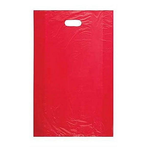 SSWBasics Large High Density Red Plastic Merchandise Bags - 15W x 4D x 24H - Case of 1000