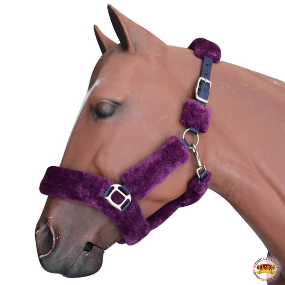 Large Hilason Comfort Fleece Nylon Horse Halter Mauve