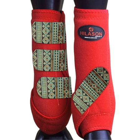 Large Hilason Horse Medicine Sports Boots Rear Hind Leg