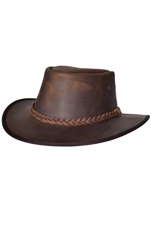 Large Hilason Premium Cowhide Leather Cowboy Hat Grey