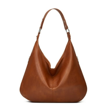 Large Hobo Shoulder Bag, Faux Leather Handbag with Adjustable Strap