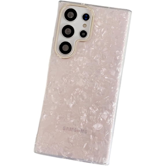 Large Hole Shell Pattern Phone Case, Electroplated Camera Bezel, Anti-Drop, for Samsung Galaxy S24 S23 S22 Ultra Plus A14 A34 A54 A53 A52 A24 A15 A55 Phone Case (P4,S23 Plus)