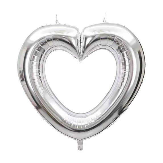 Large Hollow Balloons, Party Decorations, 33 Inch Heart Shaped Balloon For Valentine's Day And Birthday, Glossy Aluminum Film, Durable And Connectable In Series