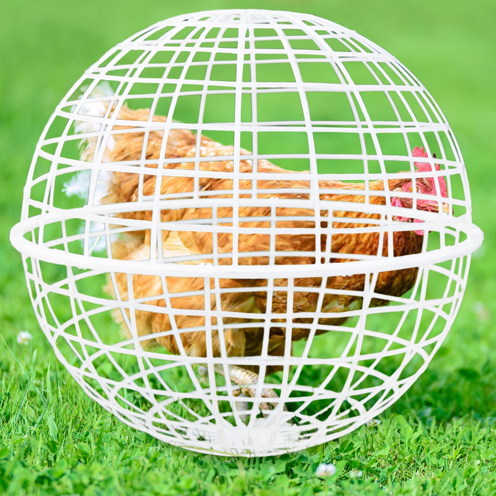 Large Hollow Chicken Ball Cage Rolling, 2025 New Chicken Cage Plastic Spherical Chicken Cage Round Rabbits Cage, Chicken Coop Ball, Mobile Poultry Enclosure Round PVC Hutch, Pet Removable Safety Cage