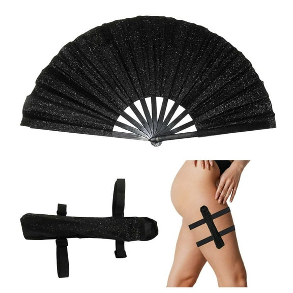 Large Holographic Folding Hand Fan, Folding Hand Wave Fan, Clap Fans For Line Dancing, Foldable Craft Holding Laser Colors Hand Fan, For Line Dancing,Party, Dance Enthusiasts Gift