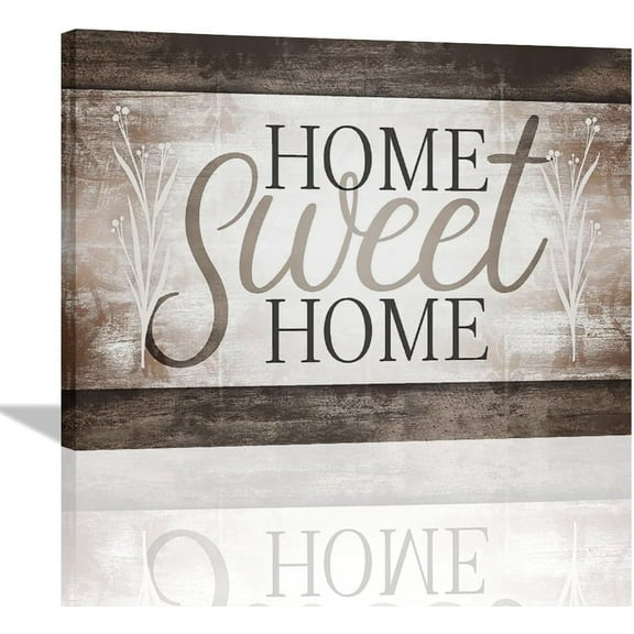 Large Home Sweet Home Wall Art Farmhouse Family Word Sign Pictures Wall Decor Home Quotes Canvas Painting Print Decoration Artwork Framed for Living Room Bathroom Master Bedroom Dining room 16"x12"