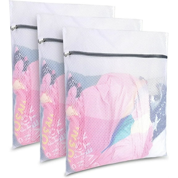 Large Honeycomb Delicates Bags for Washing Machine, 19.7 x 23.6 Inches lingerie Bags for Laundry, Travel Storage Organize Bag for Cotton Clothes,Sheet, Shoes by Casewin