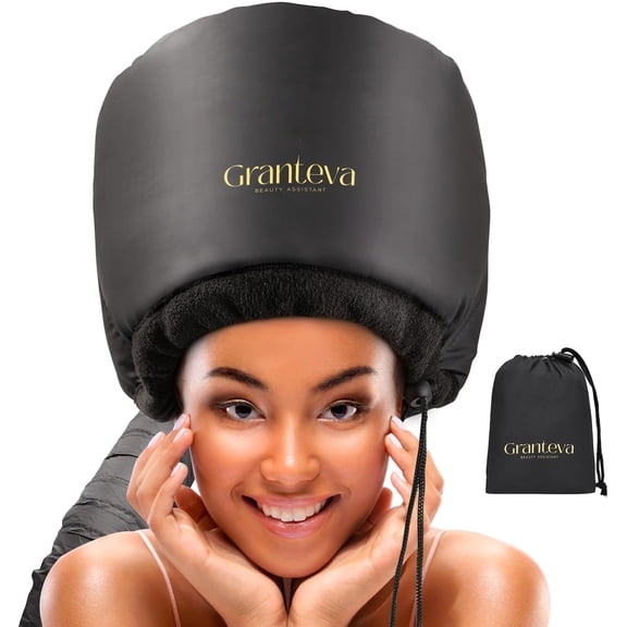 Large Hooded Hair Dryer Diffuser with Built-in Headband, Heat Protection, Fast Drying & Deep Conditioning for Curly Hair