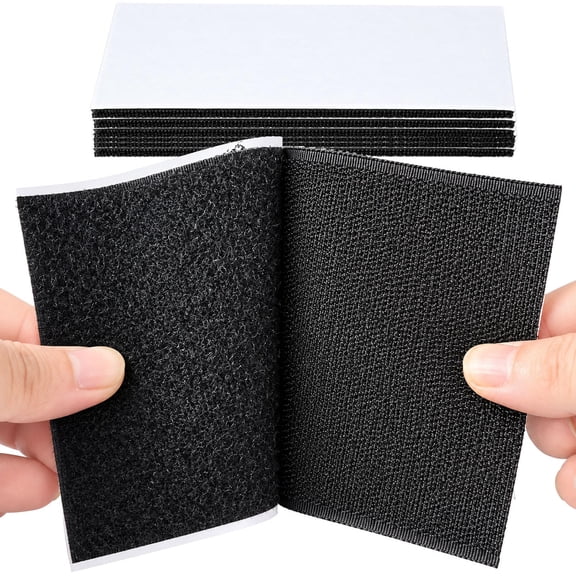 Large Hook and Loop Tape Sheets 4" x 6", 6 Sets Heavy Duty Self Adhesive Fastener Pads, Sticky Back Reusable Hook and Loop Fastening Tape, Cut to Size for Cushions, Patches, DIY Crafts Mounting