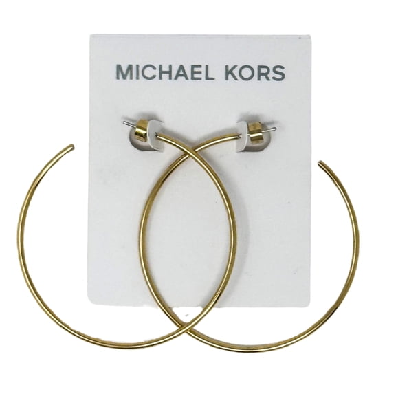 Michael Kors Brass Large Hoop Earrings for Women, Color: Gold