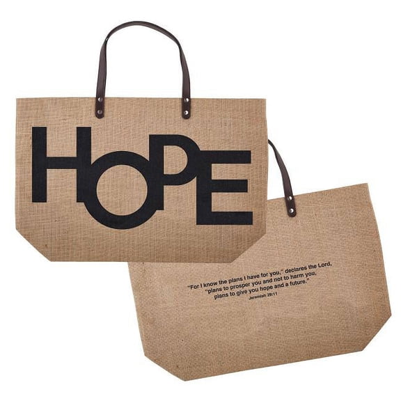 Large Hope Jute Tote Bag - Favor Bagss - 1 Piece