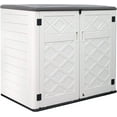 thumbnail image 1 of Large Horizontal Storage Sheds, 48 cu.ft Resin Garden Shed Weather Resistance, Outdoor Storage Box Lockable for Patio Backyard Garden, 1 of 7