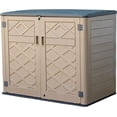 thumbnail image 1 of Large Horizontal Storage Sheds, 48 cu.ft Resin Garden Shed Weather Resistance, Outdoor Storage Box Lockable for Patio Backyard Garden, 1 of 6
