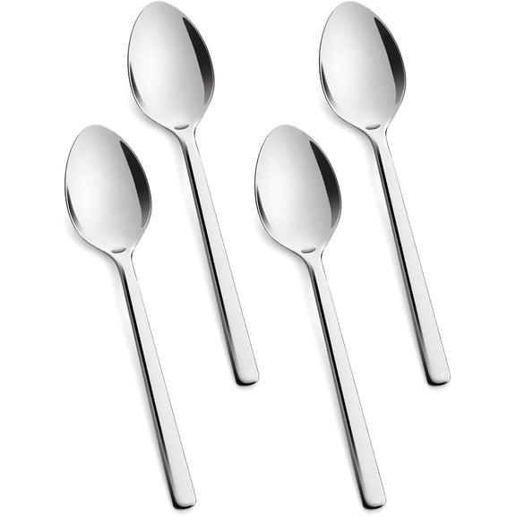 Large Hostess Serving Utensils 4 Piece Set, 18/10 Stainless Steel Heavy Duty 9.84inch Spoons for Buffet, Wedding, Party, Catering, Dishwasher Safe