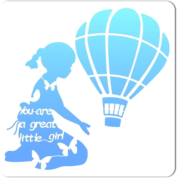 Large Hot Air Balloon Stencils 12x12 Inch Butterfly Stencil Reusable Template Decoration DIY