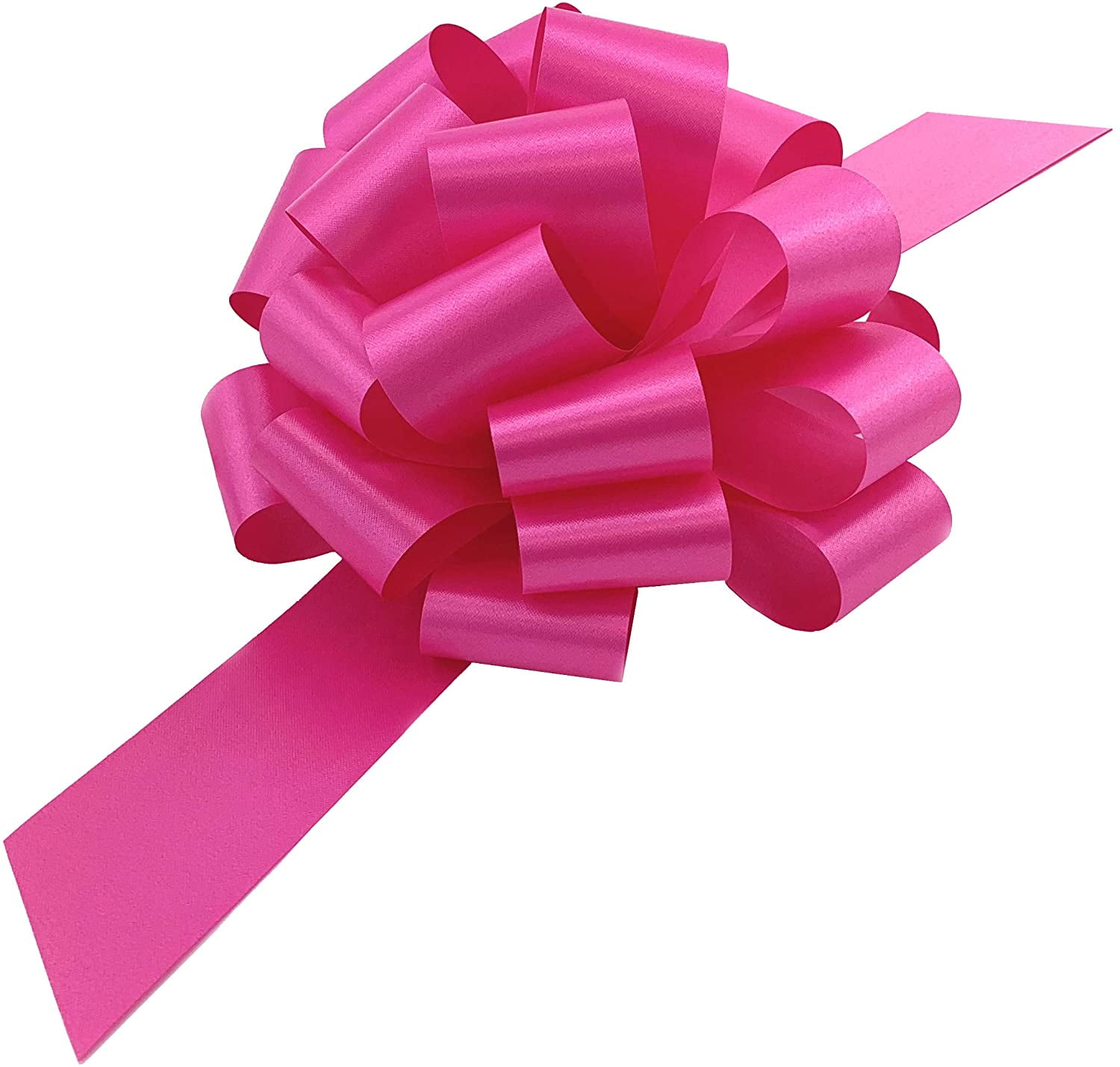 Large Hot Pink Fuchsia Pull Bows - 9 Wide, Set of 6, Christmas,  Valentine's Day, Breast Cancer Awareness Ribbon 