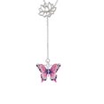thumbnail image 1 of Large Hot Pink &amp; Purple Butterfly Lotus Lariat Necklace, 1 of 1