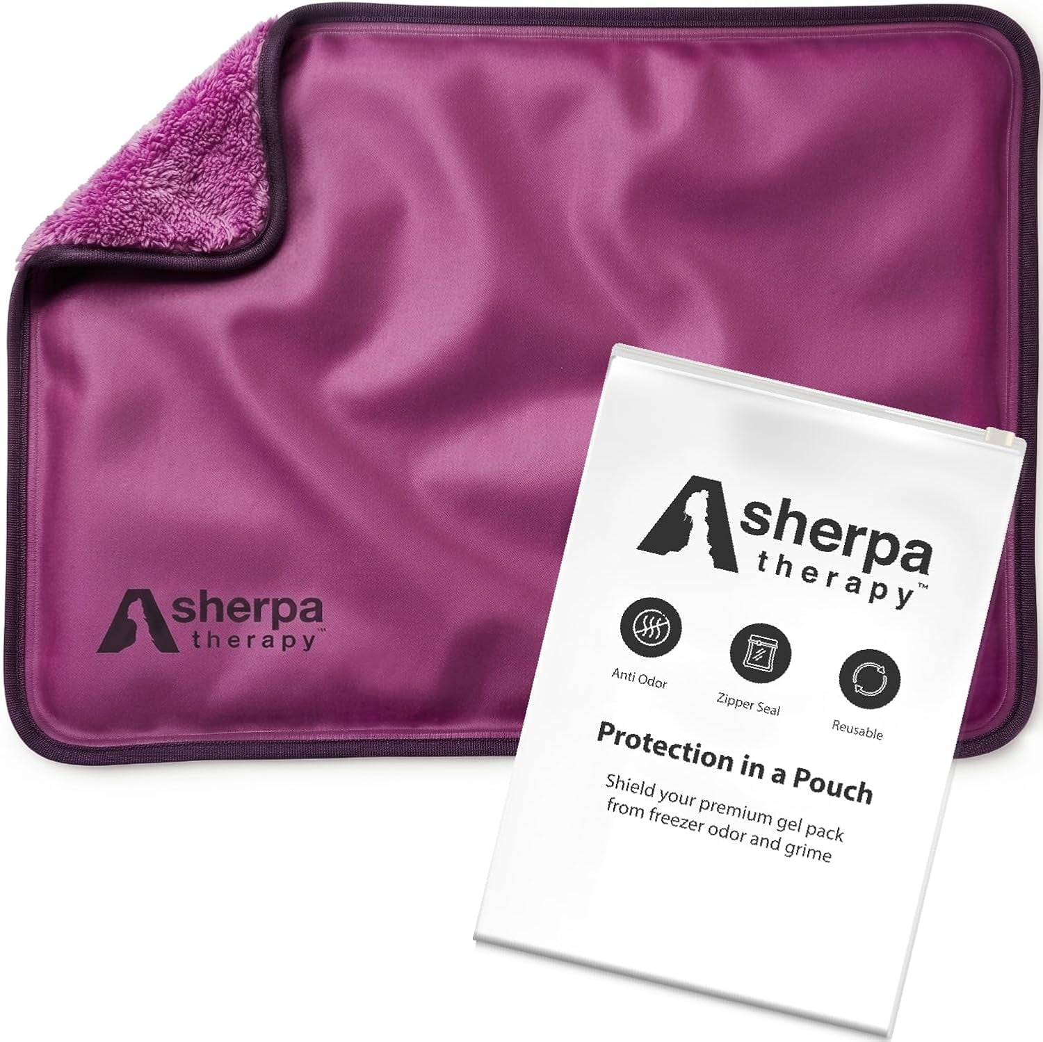 Large Hot and Cold Flexible Gel s for Injuries Reusable, Cold Packs for Injuries Reusable s, Soft for Back Cold Compress - 12" x 15" - Purple