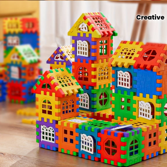 Large House Building Blocks Toys Suitable for - Multicolor Window Design Blocks with Compatible System for Building, Creative Learning, Realistic House Models for & Play, Window Panel Assembly Gifts