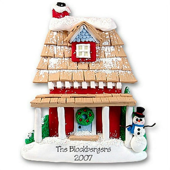 Large House Handmade Personalized Christmas Ornament