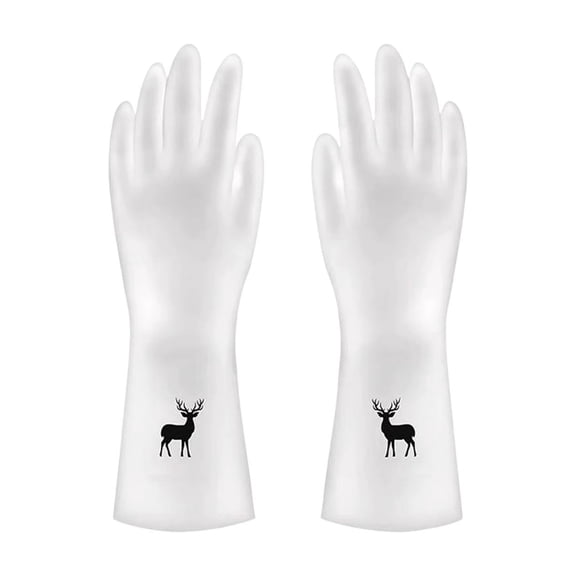 Large Household Rubber Gloves with Cotton Liner & Non-slip Grip, Waterproof Long Lasting Household Cleaning Glove for Dishes for Kitchen & Bathroom Cleaning Reusable Gloves
