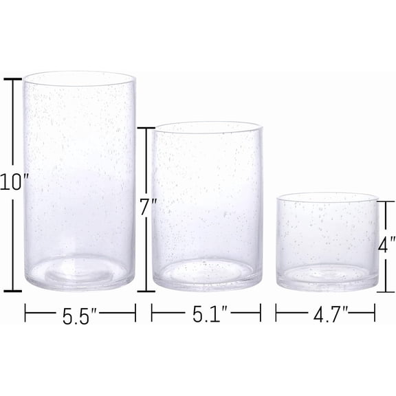 Large Hurricane Candle Holder Set of 3 Clear Candle Holders for Pillar Candles