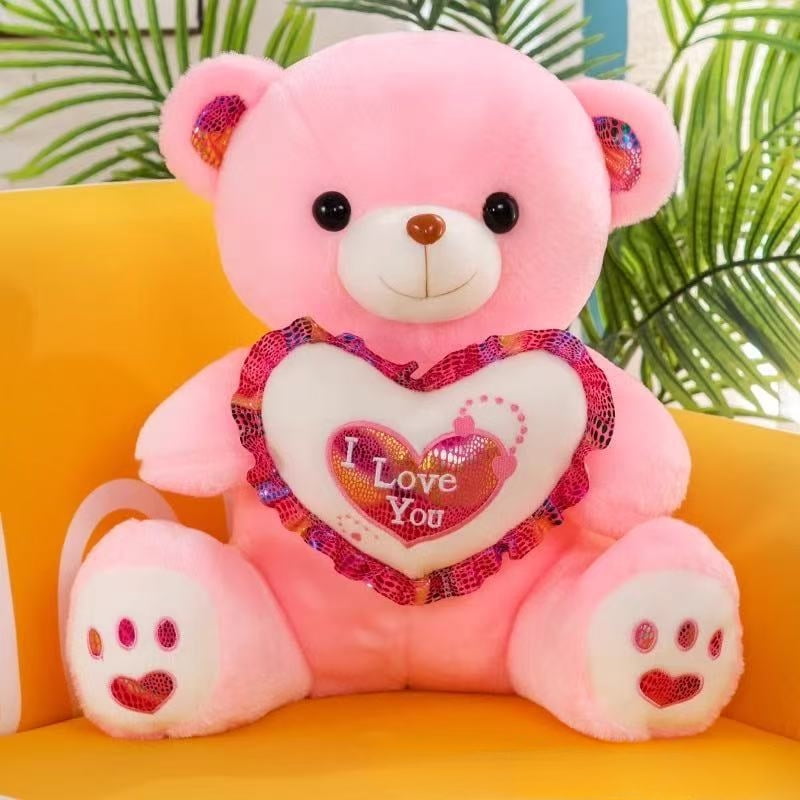 Large I Love You Teddy Bear Plush, Romantic Stuffed Animal with Heart — free download