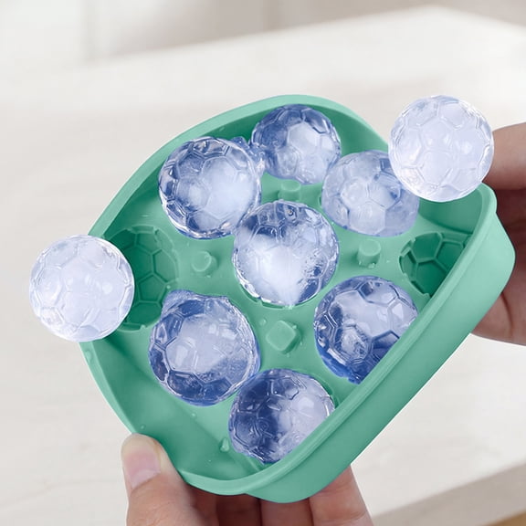 Large Ice Ball Maker Mold,Soccer Ice Tray 3D,Ice Ball Cube Mold with Funnel for Cocktails,Bourbon,Brandy,Whiskey Gifts for Men,Silicone Fun Shapes,Easy to Fill & Release