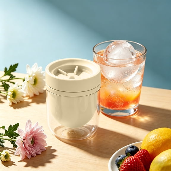 Large Ice Ball Maker for Freezer, Round Sphere Tray for Whiskey, Silicone Mold for Huge Chilling Balls, Easy Out Spherical Former