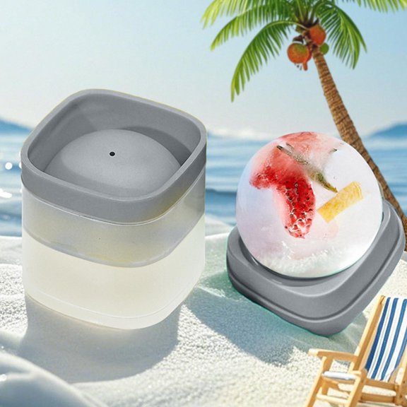 Large Ice Ball Mold, 2.36 inch Food Grade Silicone Round Ice Tray for Whiskey, Cocktails, Juice & Home Bar Drinks, Individual Sphere Ice Model Maker, Easy Release Beverage Accessory, Home Accent
