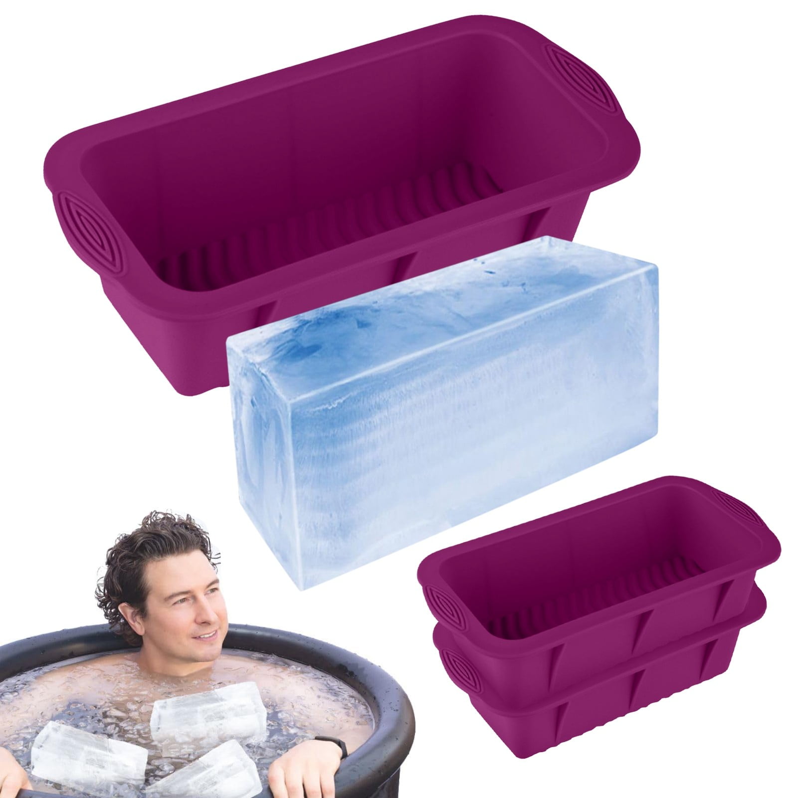 Large Ice Block Mold for Cold Plunge Ice Bath Tub, Reusable Silicone ...