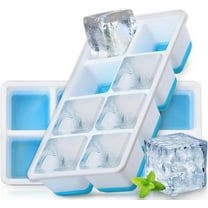 Large Ice Cube Molds, 2 Pack Silicone Large Square Ice Cube Trays with Lids BPA Free, Easy-Release & Stackable 1.8'' Big Ice Cube Tray for Freezer Cocktail Whiskey Coffee