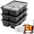 thumbnail image 1 of Large Ice Cube Molds, 3 Pack Whiskey Square Ice Molds, 1.8 Inch Big Ice Cube Tray, Stackable Cocktail Ice Tray with Lid, Easy to Release (Grey), 1 of 8