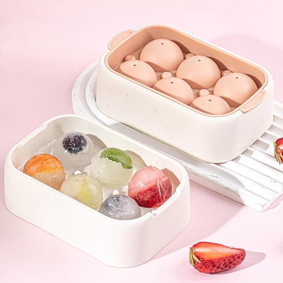 Large Ice Cube Molds Big Round Ice Cube Trays for Freezer Easy to Fill and Release for Bourbon Drinks