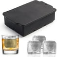 thumbnail image 1 of Large Ice Cube Molds Tray with Lid, Stackable Big Silicone Square Ice Cube Mold for Whiskey Cocktails Bourbon Soups Frozen Treats, Whiskey Gifts for Men from Daughter Wife Son Kids, 1 of 5