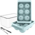 thumbnail image 1 of Large Ice Cube Tray, 1.9IN Whiskey Ice Mold, 2 Pack Sphere Ice Cube Mold with Bin&Tong, Leak-free Round Ice Cube Mold, Easy Fill & Release Ice Ball Maker for Whiskey Cocktails Bourbon(Blue), 1 of 5